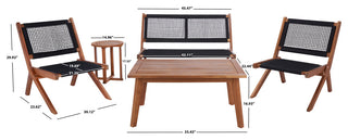 Safavieh Kobina 5 Piece Outdoor Living Set, Natural/Black Rope