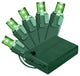 5Mm Conical Battery Operated Green LEDs 50 Count Light Set On Green Wire