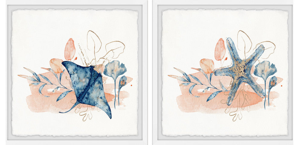 Bottom Dwellers Diptych, 2-Piece Set, 18x18 Panels