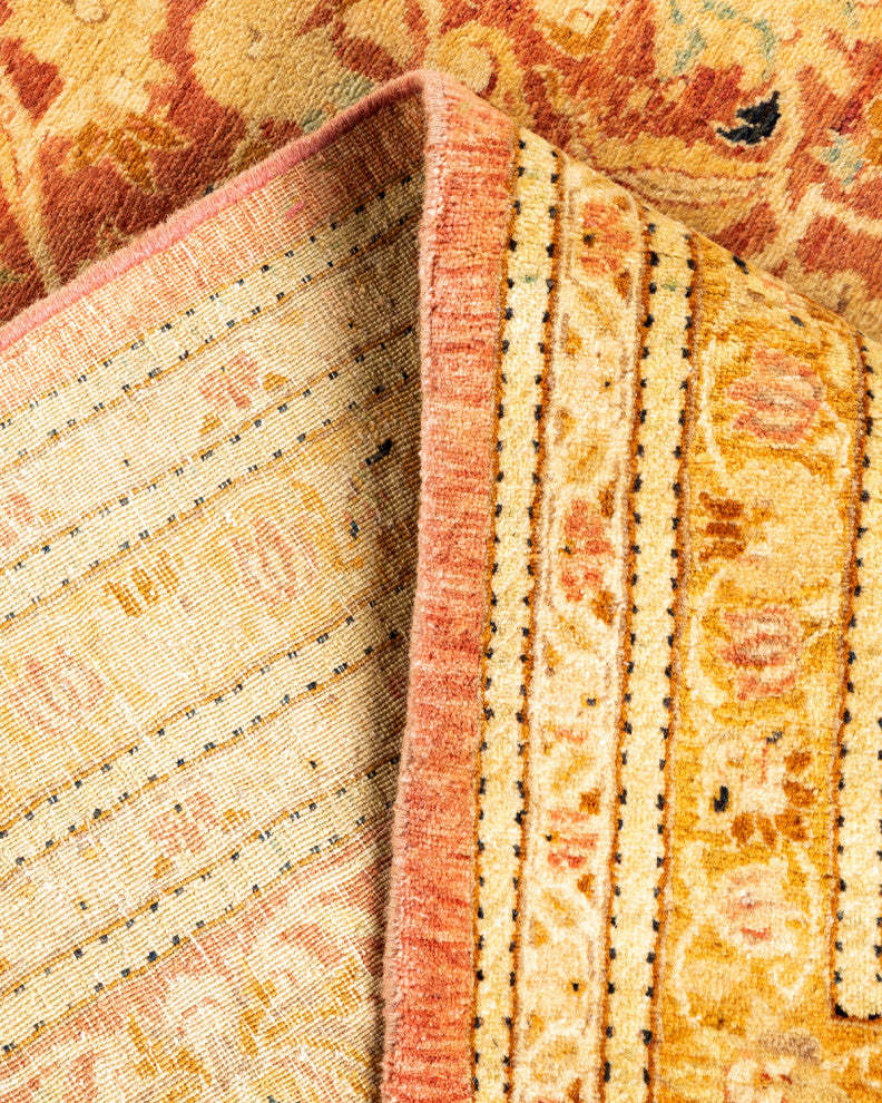 Kutkai One-of-a-Kind Hand-Knotted Area Rug Orange, 9'3"x12'1"