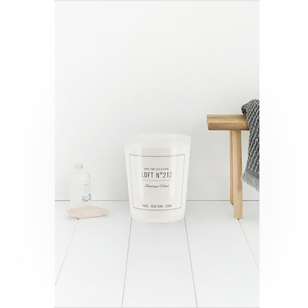 Bathroom Accessories Bath Time Collection, White, Trash Can