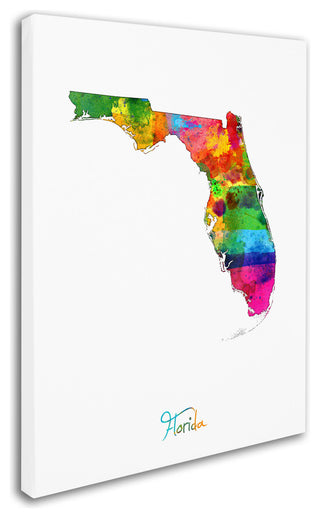 "Florida Map" Canvas Art by Michael Tompsett