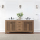 Hadiya Brown Pine Bathroom Vanity Set, 72", Without Mirror
