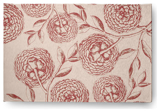 Antique Flowers Spring Chenille Rug, Red, 4'x6'