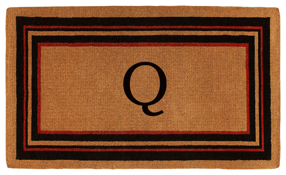 Esquire Monogram Doormat, Extra-Thick 18"x30", Letter Q