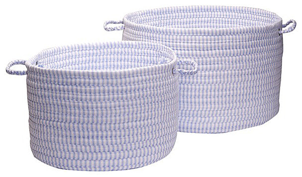 Colonial Mills Basket Ticking Solid Basket Blue Round