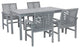 Vincent 5-Piece Chevron Outdoor Patio Dining Set - Grey Wash