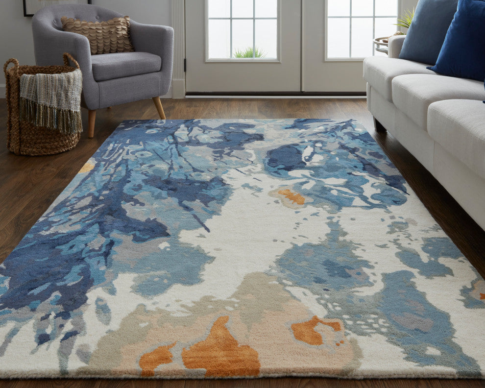 Weave & Wander Cerelia Wool Rug, Ivory/Multi, 10' x 14' Rug