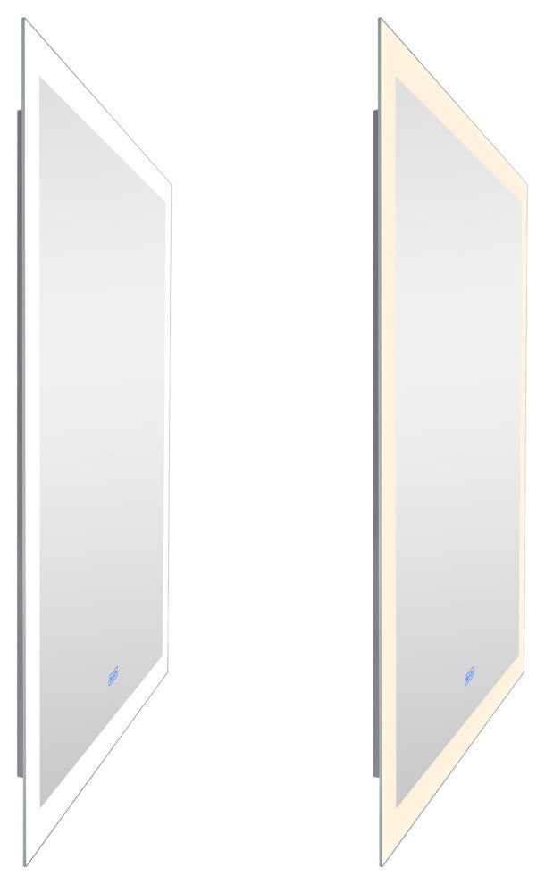 Abigail Rectangle Matte White LED 30 in. Mirror From our Abigail Collection