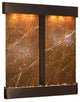 Cottonwood Falls Water Fountain, Brown Marble, Blackened Copper, Round