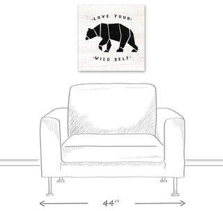 Love Your Wild Self Bear 20x20 Canvas Wall Art