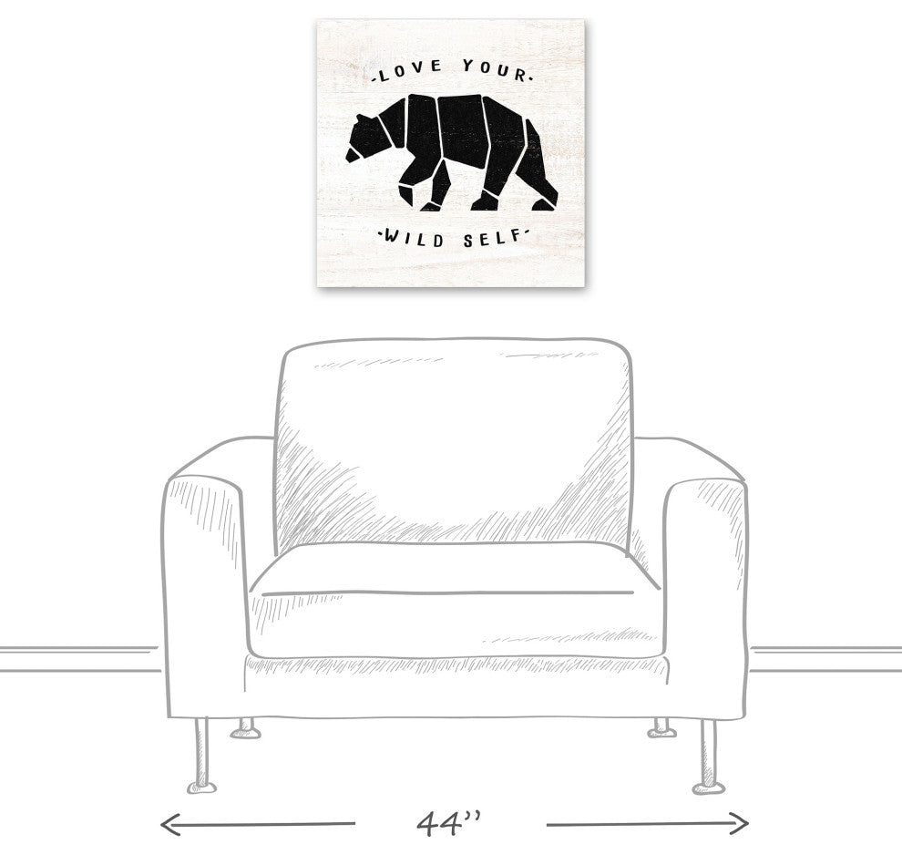 Love Your Wild Self Bear 20x20 Canvas Wall Art