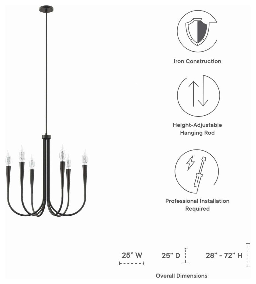 Penrose 6-Light Chandelier, Black