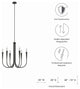 Penrose 6-Light Chandelier, Black
