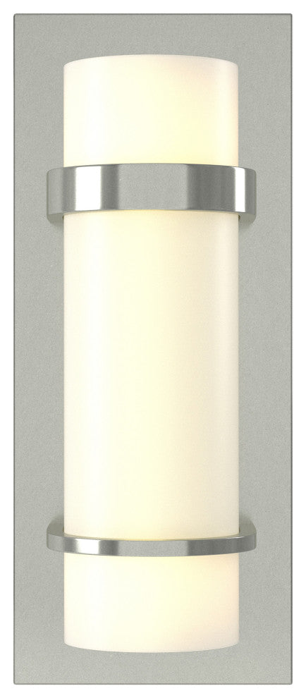 Banded Sconce, Sterling Finish, Opal Glass