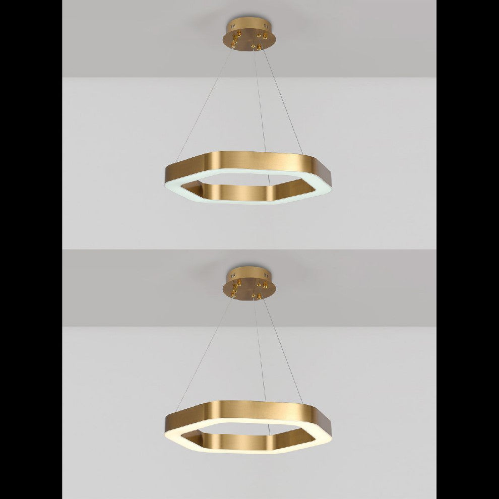Hexagon combined ring lamps for living room, dining room, bedroom., 12''