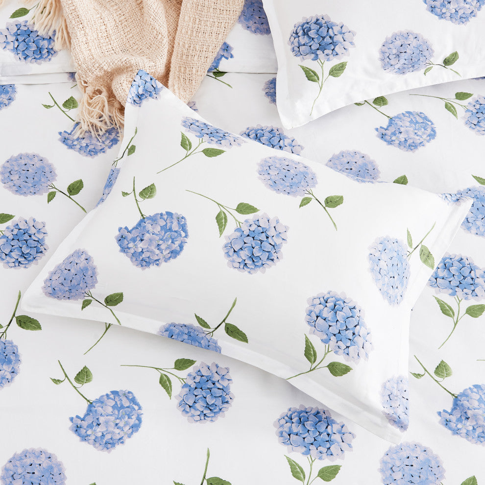 400 Thread Count Cotton Lattice Duvet Set, Blue, Full/ Queen Set