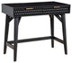Writing Desk with 2 Drawers and Wooden Frame, Black