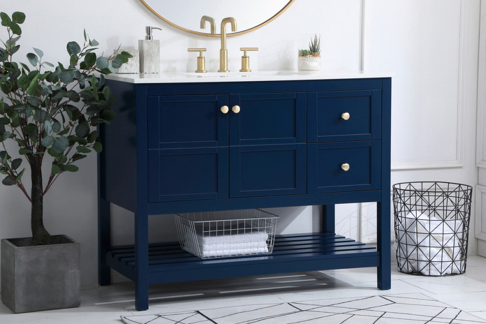 Tucker Blue 42" Single Sink Bathroom Vanity