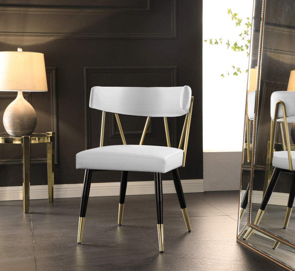 Rheingold Upholstered Dining Chair, White, Vegan Leather