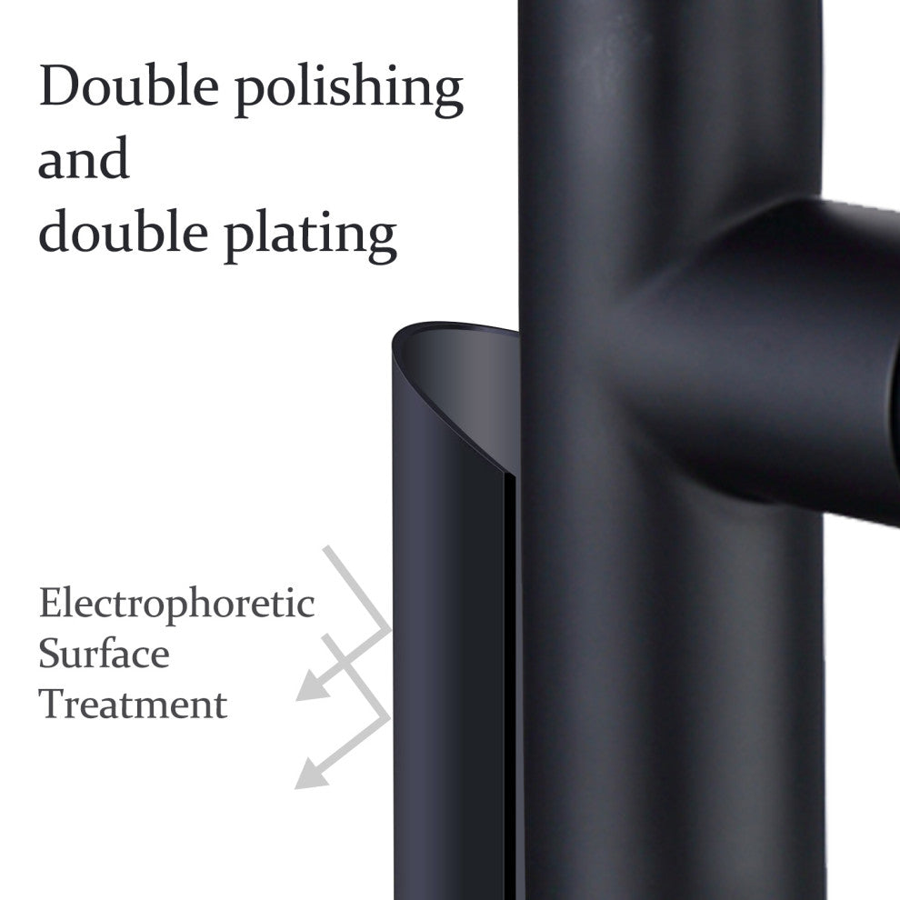 Matte Black Stainless Steel Single Handle Pull Out Kitchen Sink Faucet