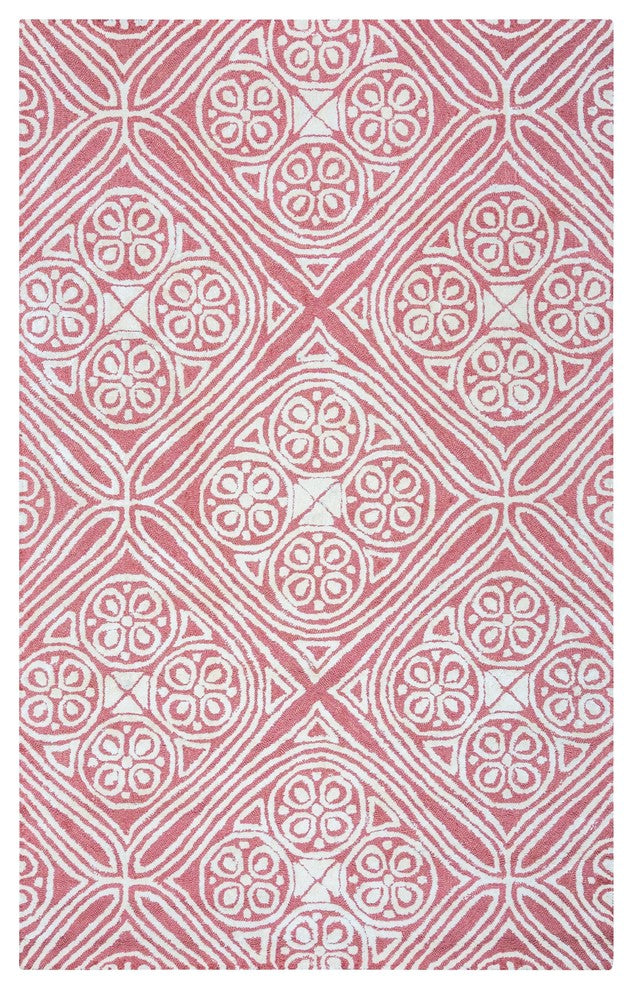 Rizzy Home Eden Harbor EH8892 Pink Trellis Area Rug, Rectangular 9'x12'