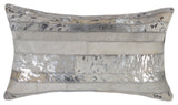 Torino Madrid Pillow 12"x20", Gray & Silver