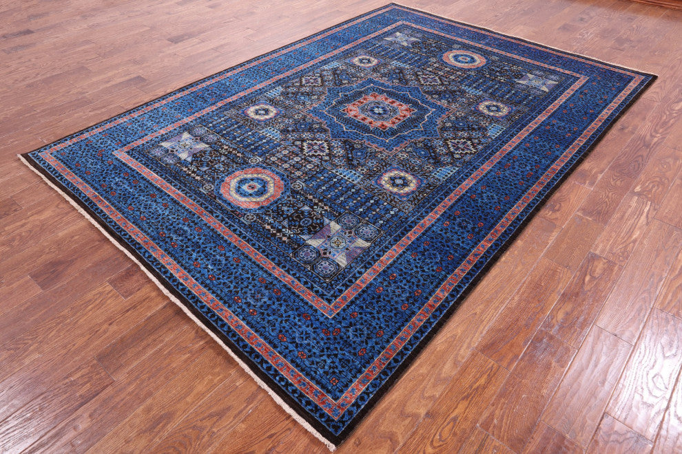 Geometric Mamluk Hand-Knotted Wool Rug 6' 10" X 9' 10" - Q12245