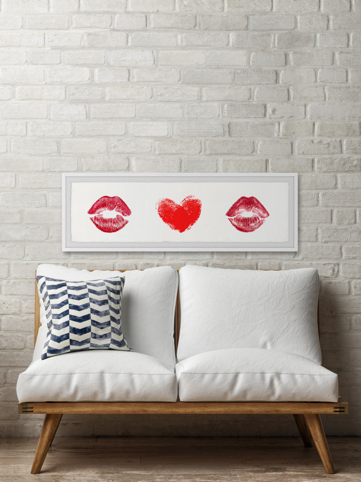 "I Love Lipstick" Framed Painting Print, 45x15