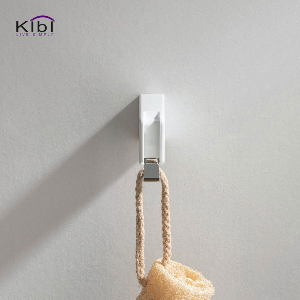 Artis Bathroom Hardware Accessory Bathroom Robe Hook, Chrome White