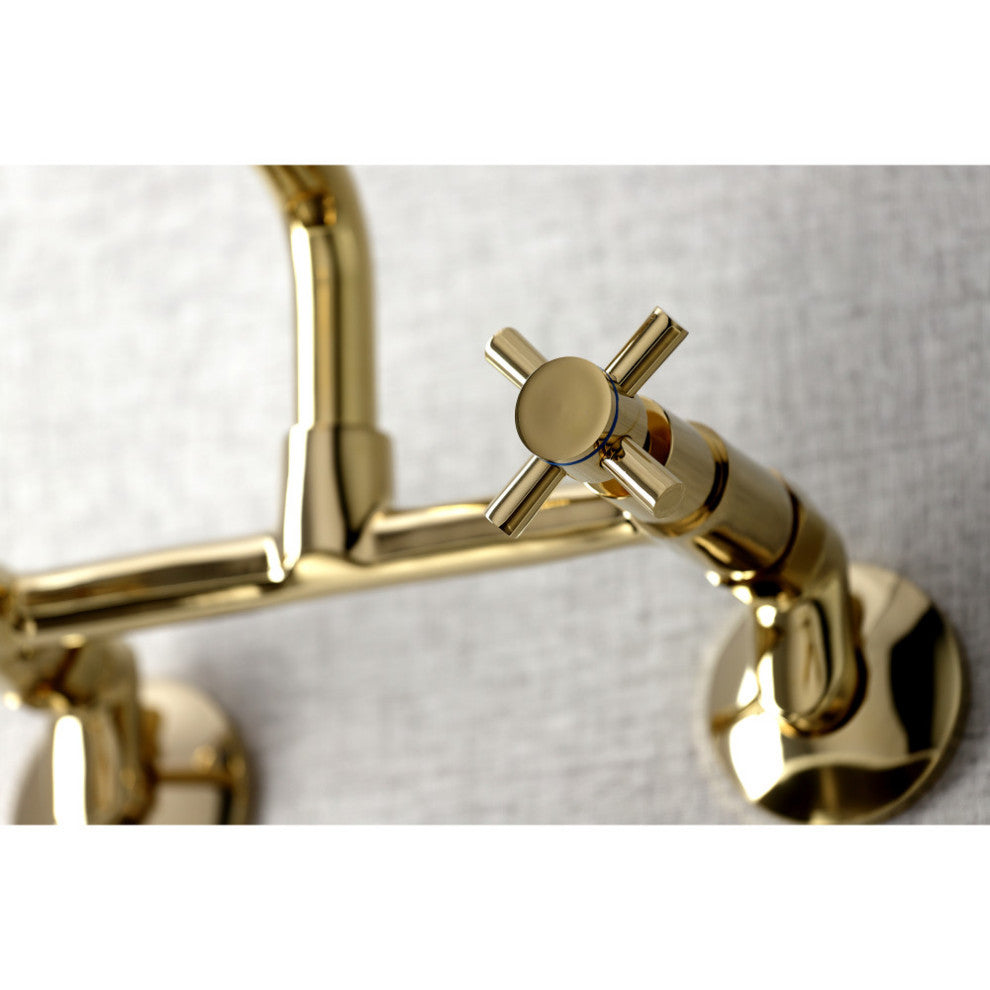 KS423PB Concord Two-Handle Wall-Mount Kitchen Faucet, Polished Brass