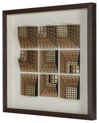 Abstract 3D Wood Carving Shadow Box Wall DÃ©cor