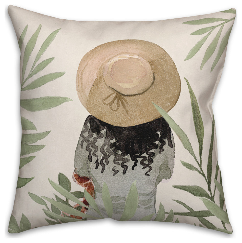 Sunhat Scene 18"x18" Spun Poly Pillow