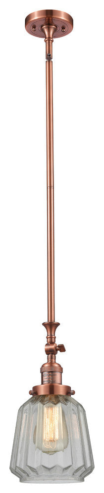 Chatham 1-Light Mini Pendant, Antique Copper, Clear