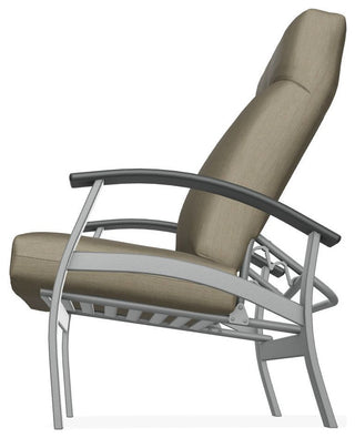 Belle Isle Cushion Outdoor Adjustable Back Chair, Huskie/Graphite