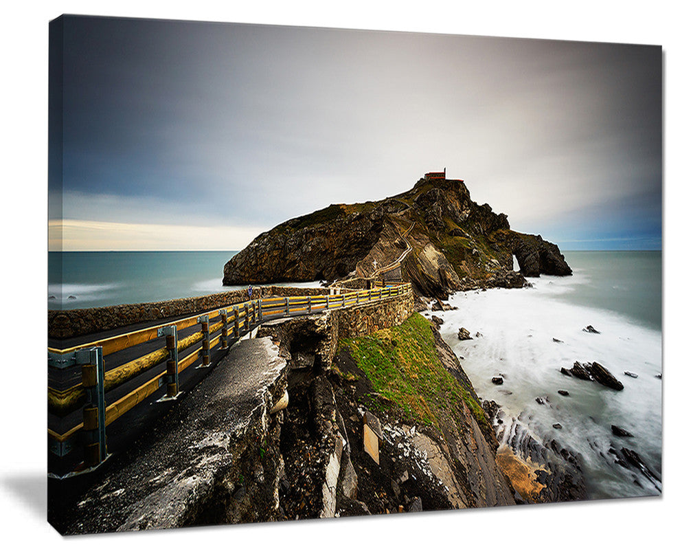 "Path to Cape and Chapel in Spain" Seashore Photo Wall Art, 20"x12"