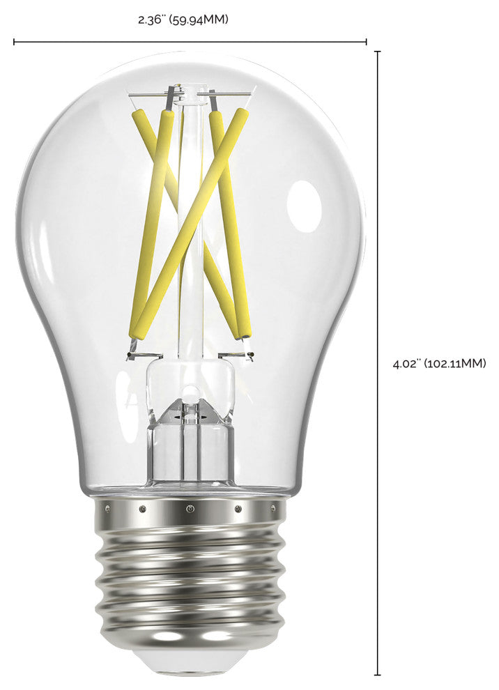 10.5W A19 LED, 75W Replacement, Clear, Medium Base, 2700K, 120V, 4-Pack