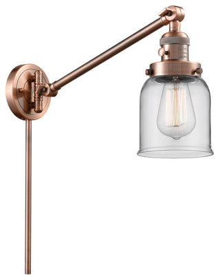 Bell 1-Light Swing Arm Light, 8", Antique Copper, Glass: Clear