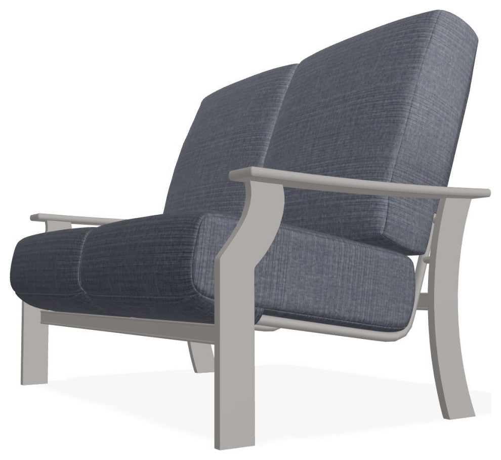 St. Catherine Deep Seat Outdoor Loveseat, Proven Denim/Warm Gray