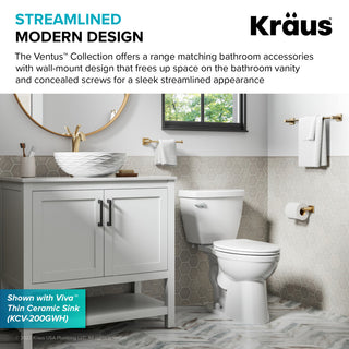 Ventus Bathroom Shelf With Towel Bar, Brushed Gold