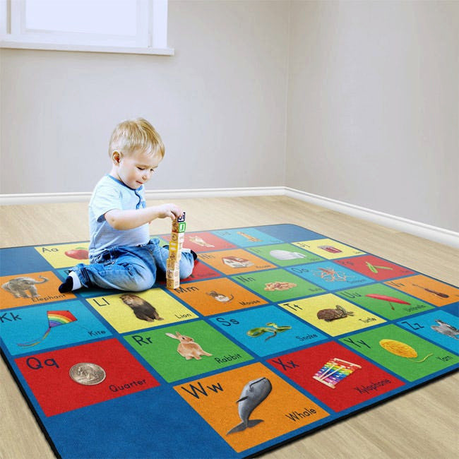 Flagship Carpets FA1019-58FS 10'6x13'2 My Alphabet/Multi Rug