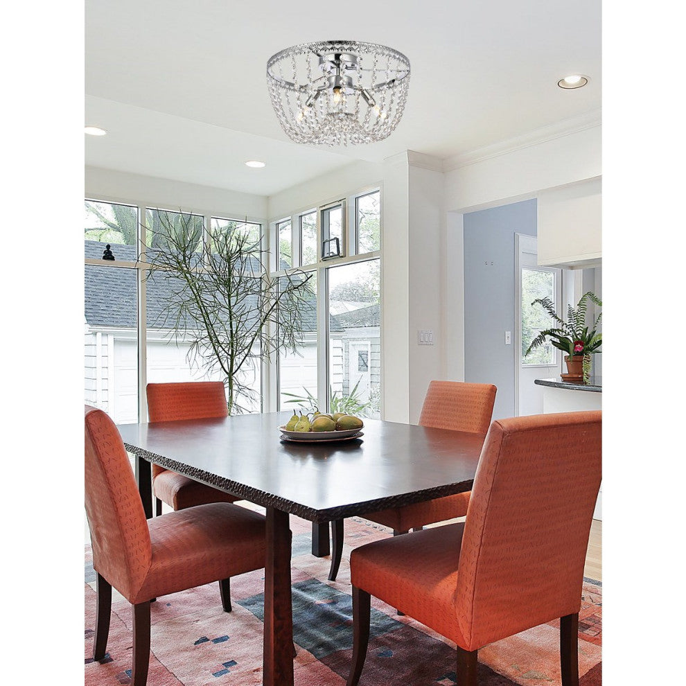 Elegant Lighting Kylie 3-Light Flush Mount Chrome