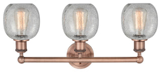Belfast 3-Light 24" Bath Vanity Light, Antique Copper, Clear Crackle