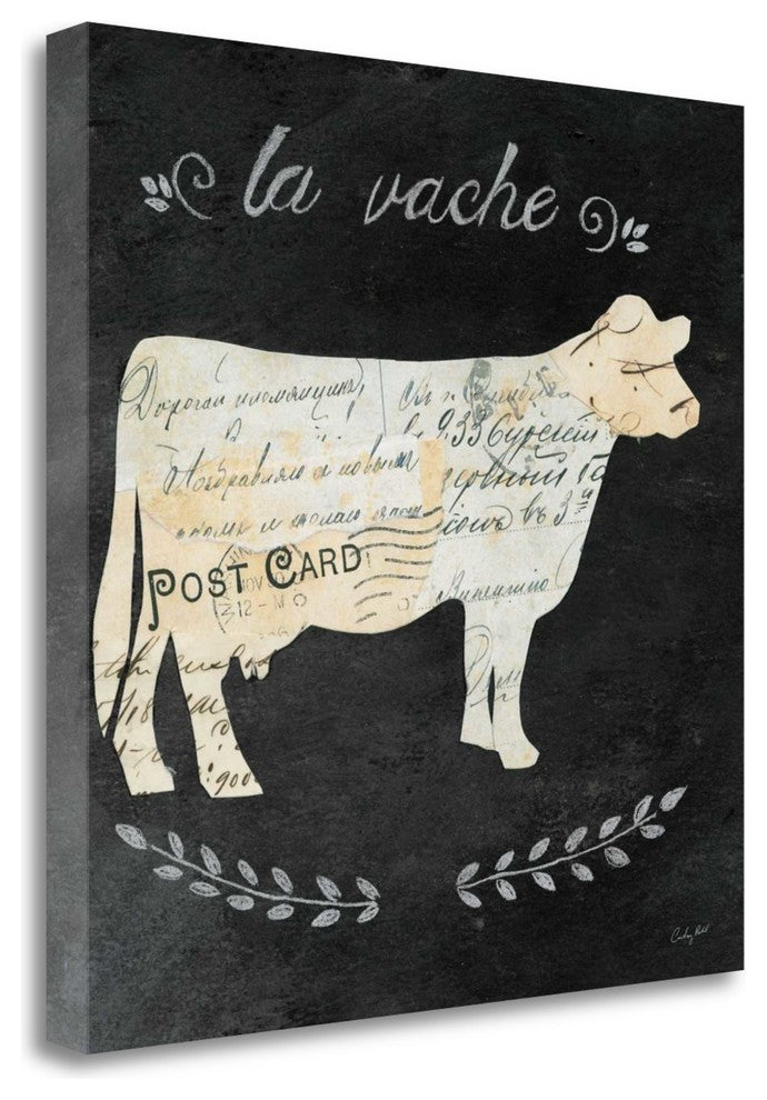 "La Vache Cameo Sq" By Courtney Prahl, Giclee Print on Gallery Wrap Canvas
