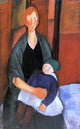 Amedeo Modigliani Seated Woman With Child, Also known as Motherhood Canvas Wrap