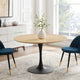 Dining Table, Round, Wood, Black Brown Natural, Modern, Cafe Bistro Restaurant
