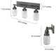 LNC 3-Lieght Farmhouse Vanity Lights Bathroom Clear Glass Mason Jar Light