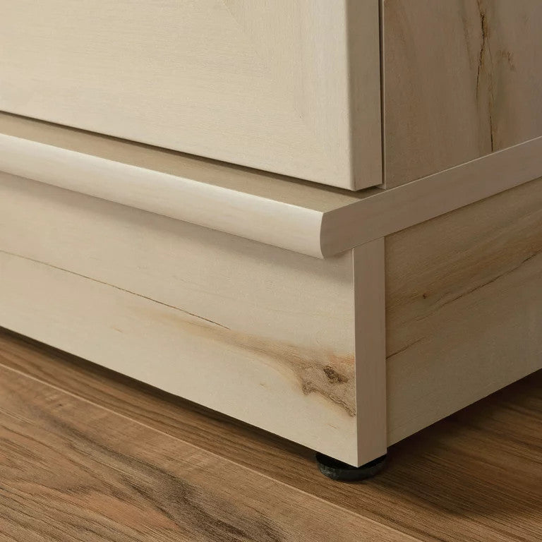 Rustic Storage Cabinet, Frame Paneled Doors With Metal Handles, Pacific Maple