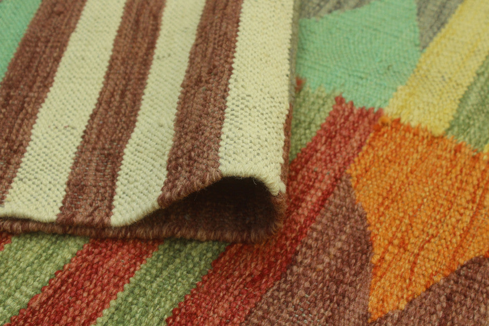 Winchester Kilim Renata Turquoise/Ivory Rug, 4'10x6'5