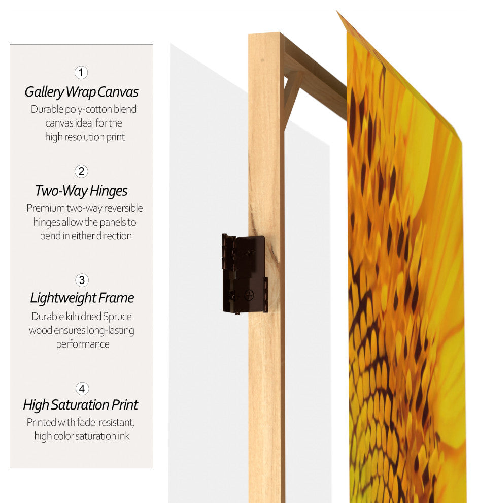 6' Tall Double Sided Sunflowers Canvas Room Divider